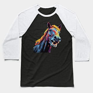 Horse Smiling Baseball T-Shirt